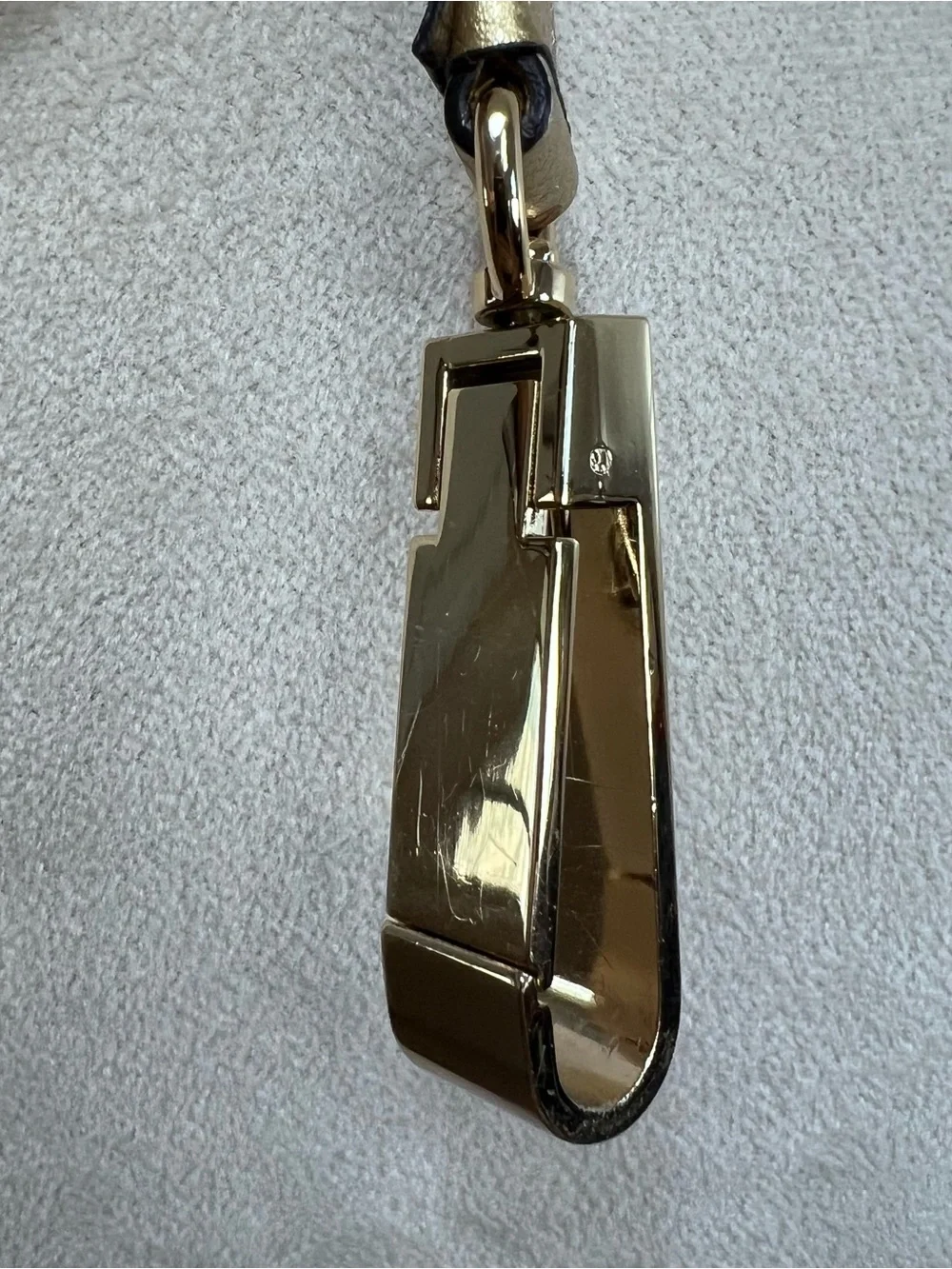 Ann Taylor Metallic Gold Statement Belt Size L Fixed 35” Chain Link Hardware
